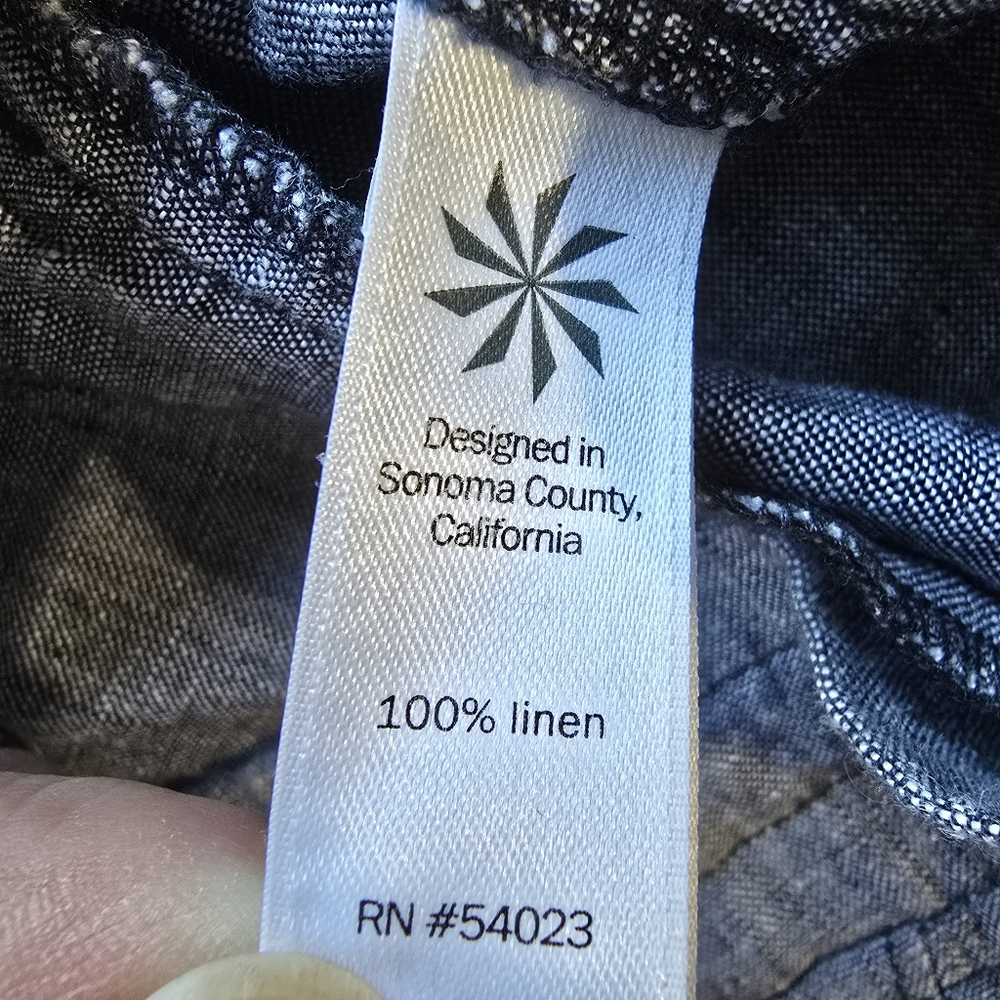 Athleta Linen Black Chambray Joggers Size 4 - Picture 10 of 13
